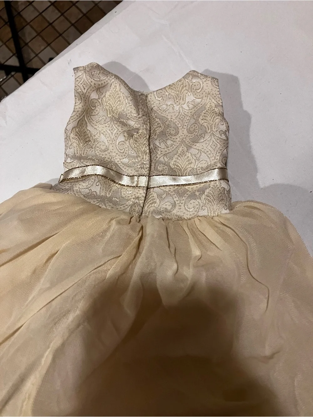 Retired 2005 American Girl Gala Party Dress Gold Brocade Tulle & Matching Shoes⁠